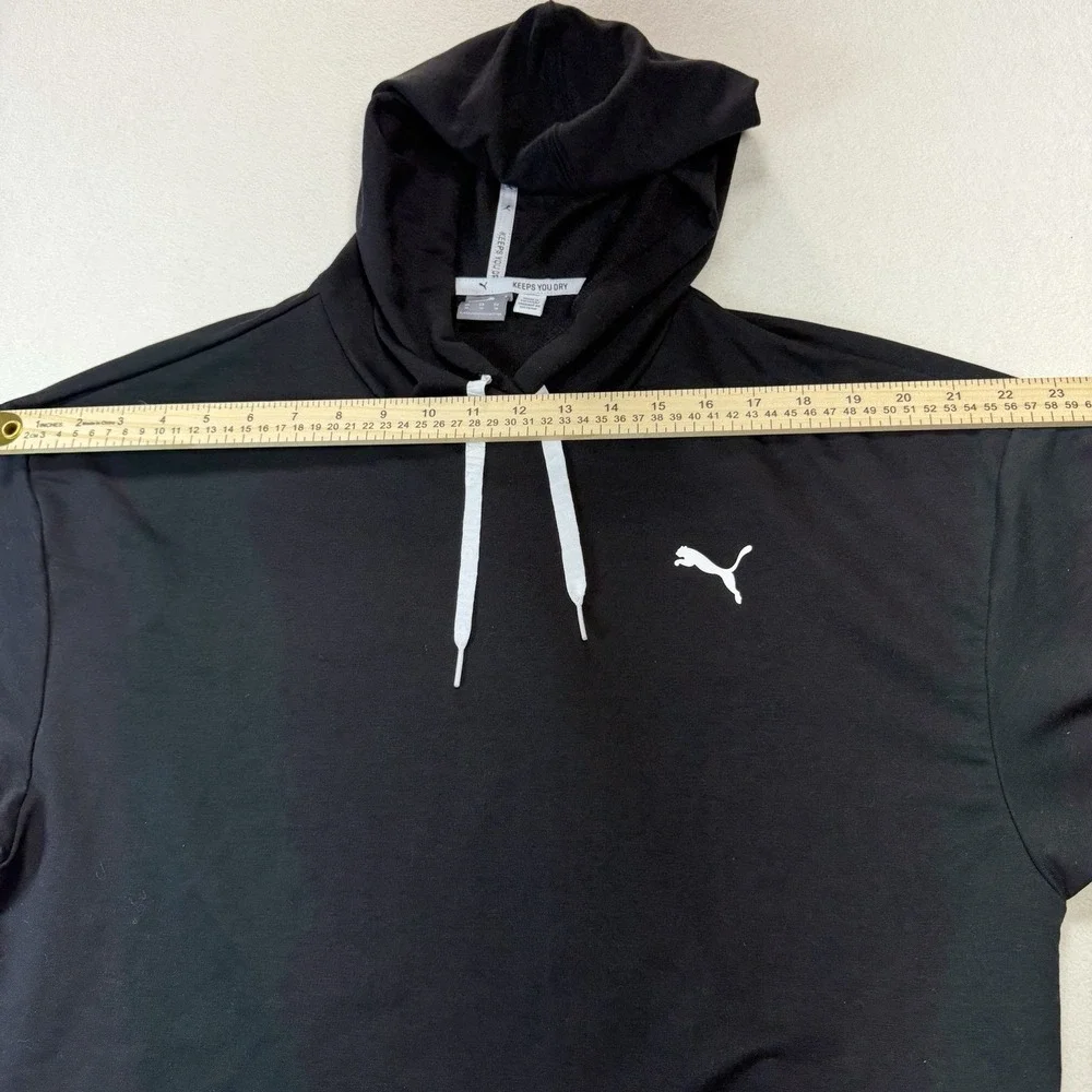 Puma Women's Black Pullover "Keeps You Dry" Cropped Hoodie Sz. M Long Sleeves - Picture 4 of 7